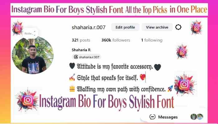 Instagram Bio For Boys Stylish Font