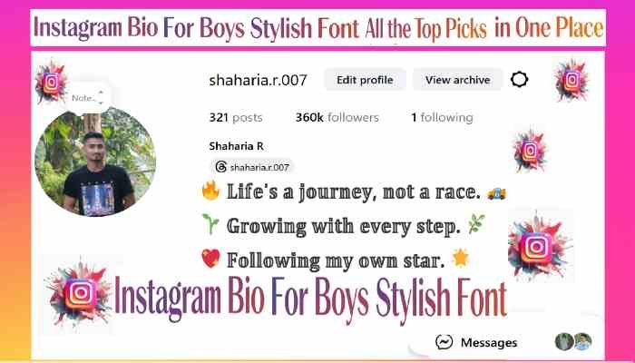 Instagram Bio For Boys Stylish Font