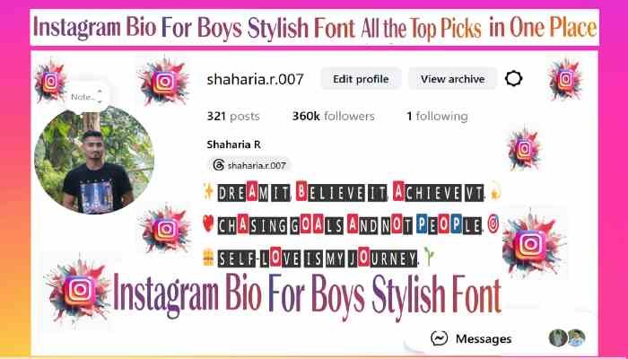 Instagram Bio For Boys Stylish Font